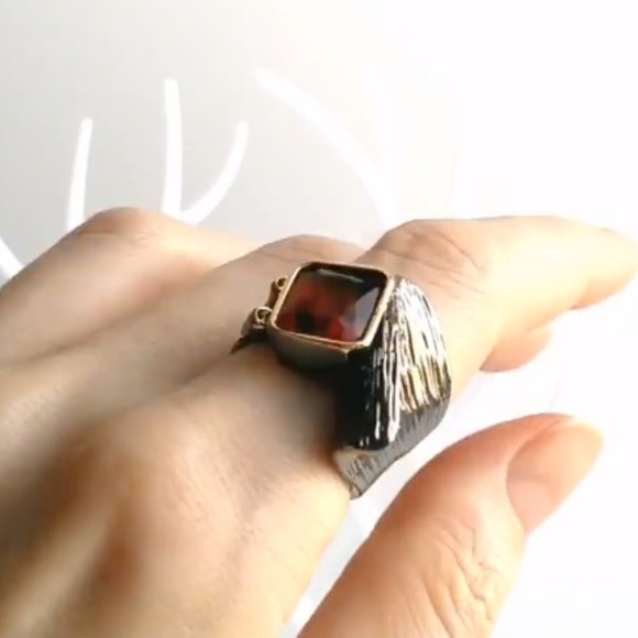 Gold Plated Red Personality Ring - Picture 13 of 17